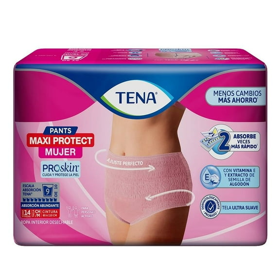 Ropa Interior desechable Tena Mujer Talla Chica/Mediano 14pzas