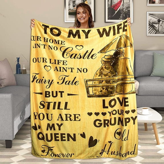 Gifts for Wife, to My Wife Blanket 60" x 80", Romantic Gifts for Wife, Gift for Wife from Husband, Soft Throw Blanket for Wife Birthday Wedding Valentine''s Mother''s Day Christmas