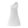thumbnail image 4 of Womens Dresses One Shoulder Mini Sleeveless Dress, 4 of 7
