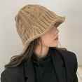 thumbnail image 3 of Fisherman Hat Breathable Twist Braid Solid Color Sun Protection Plush Bucket Cap for Winter, 3 of 10