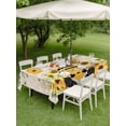 thumbnail image 3 of Outdoor Tablecloth with Umbrella Hole and Zipper, Gnomes Sunflower Rectangle Table Cloth 54x80 Inch Waterproof Tablecloth, Bees Branches Floral Watercolor Picnic Table Cover for Patio Camping, 3 of 7
