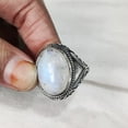 thumbnail image 6 of Rainbow Moonstone Mens Ring, Natural Blue Fire Rainbow Moonstone, Silver Jewelry, 925 Silver Ring, Birthday Gift, Heavy Mens Ring, Arabic Design, Ottoman Style Ring, Christmas, Turkey Mens Signet Ring, 6 of 7