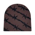 thumbnail image 4 of XIAOCHA Bold‑Print Beanie for Women，Jacquard Knit Fall‑Winter Outdoor Skullcap,Coffee, 4 of 4