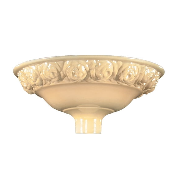 B&P Lamp® 16" Torchiere, Embossed Roses Design, Nu-Gold