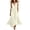 Beige, variant on Women's Split V Neck Sleeveless Maxi Linen Dress Dual Side Patch Pockets Dual Tier Ruffle Hem Loose Flow Fit Casual Resort Cover Up Dress