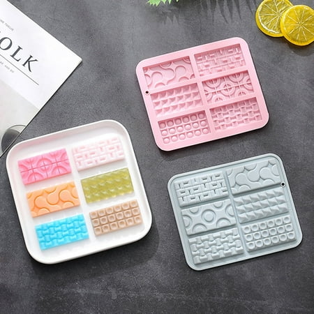 

Clinaoy Waffle Mold Food Grade Non-sticky Silicone 6 Different Shapes Fondant Mold Kitchen Tool