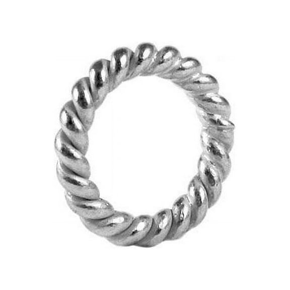 JCSF-105-8MM Silver Overlay Closed Jump Ring Twisted Without Oxidised
