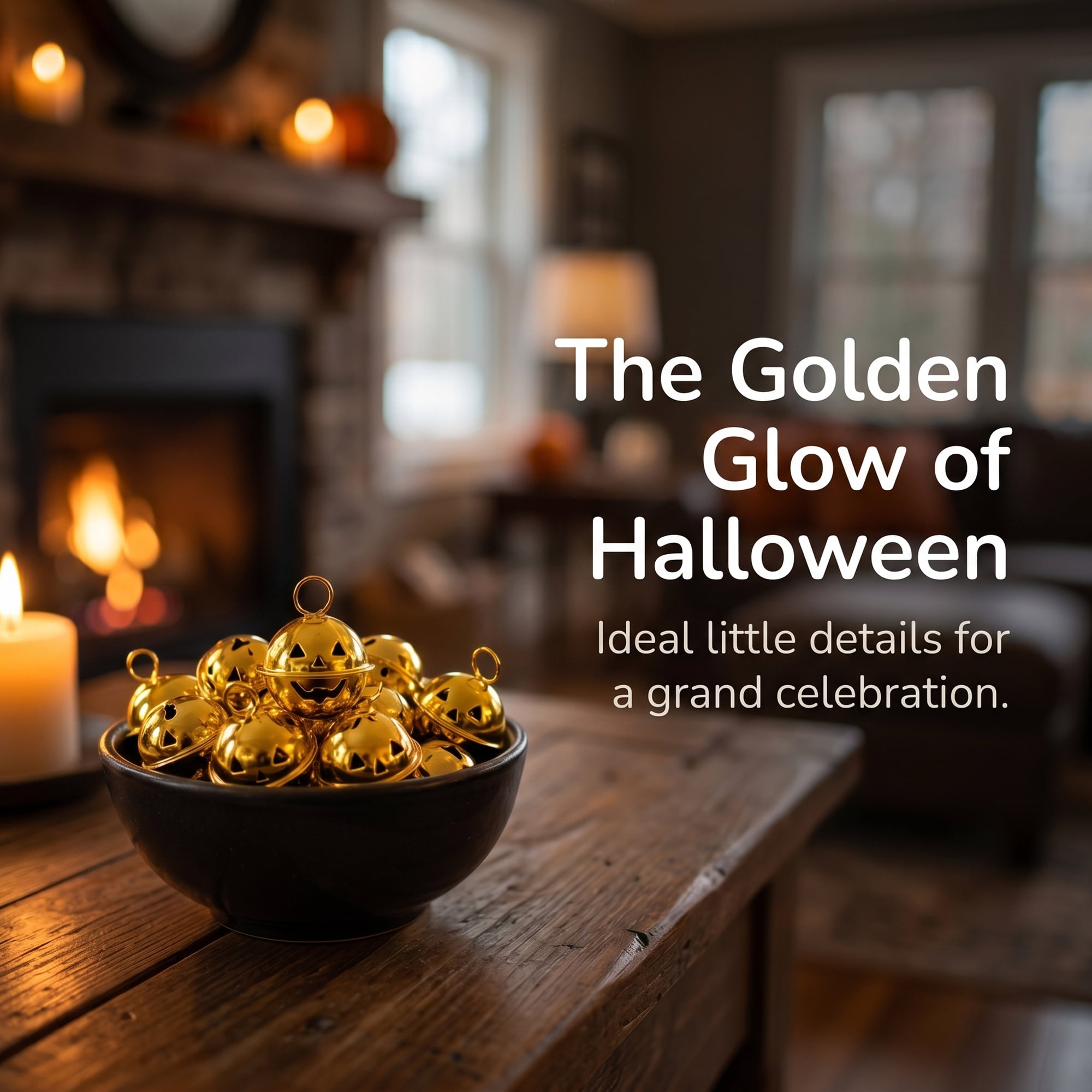Unique Bargains 10Pcs Pumpkin Halloween Craft Round Bells Gold 0.9"L x 0.9"W x 0.9"H