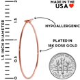 thumbnail image 4 of Humble Chic Thin Hoop Earrings for Women - 18K Rose Gold Plated Lightweight Hoops, 1.5", 4 of 7