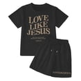 thumbnail image 4 of WELOIJEVBE Girls Spring Summer Two Piece Outfits Sets Fashion Active Short Sleeve Performance Tops and Shorts for Child Girl Girls Clothes 9-10 Years, 4 of 4
