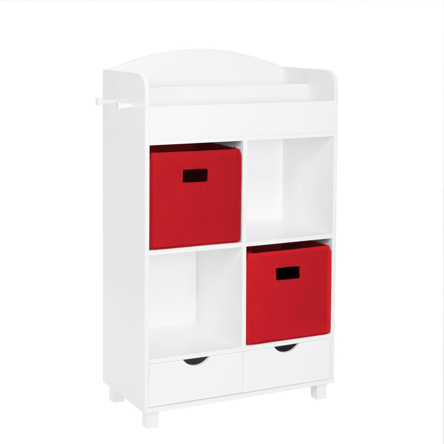 RiverRidge® HomeCubby Storage Cabinet with Bookrack in White for Kids with 2-Piece Bins