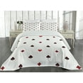 thumbnail image 2 of Ambesonne Casino Quilted Coverlet 3 Pcs, Gambling Club Minimalist, Queen Size, Red Ruby Maroon, 2 of 4