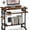 Rustic Brown, variant on HarmonyStrings Rolling Computer Desk Cart with Keyboard Tray, Mobile Portable Laptop PC Desk with CPU Stand & 3 Hooks for Sofa & Bed, Industrial Small Desk on Wheels-Rustic Brown