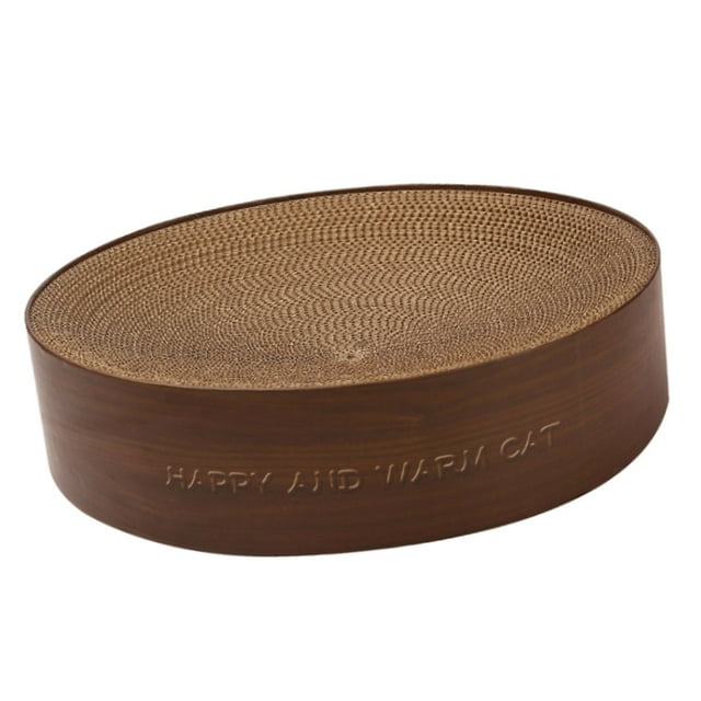 Lit Grattoir pour Chat, Coussin à Griffer pour Chat, Nid, Rond, Lit Lounge en Carton Ondulé, Chocolat