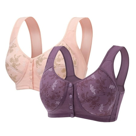 Black of Friday Deals!Clearance Staron 2PC Womens Bras  Bras for Older Women Stretch No Underwire Bras Wireless Comfort Bras Comfortable Solid Color Bra Everyday Bras