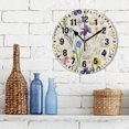 thumbnail image 3 of Yayeee 10" Wall Clock Battery Operated Quartz Round Silent Non-Ticking Home Decor,Blue Floral Rabbit, 3 of 6