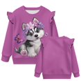 thumbnail image 5 of Garronmavis Cute Husky Long Sleeve Sweatshirt 2T Stylish Toddler Girl Sweatshirt Clothes Outfit Comfortable Pullover Crewneck Long Sleeve Shirt Fashion Versatile for Outdoor Activities, 5 of 7