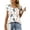 Floral White, variant on Mengpipi Womens Tops Summer Double Ruffle Short Sleeve V-Neck Casual Blouses, White Blue-3XL(US 24-26)