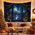 thumbnail image 3 of Armchair Bookshelf Cat with Through Wood Window Into, Cozy Dark Academia for Book Lovers, Reading Nook Wall Decor, Christmas Gift, Tapestry Wall Hanging for Bedroom and Dorm, 3 of 7