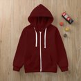 thumbnail image 4 of TOWED22 Unisex Boys Girls Fleece Jacket Lightweight Zip up Active Hoodie Hooded Sweatshirt Kids Spring Fall Jackets Coat,Wine,9-10 Y, 4 of 5