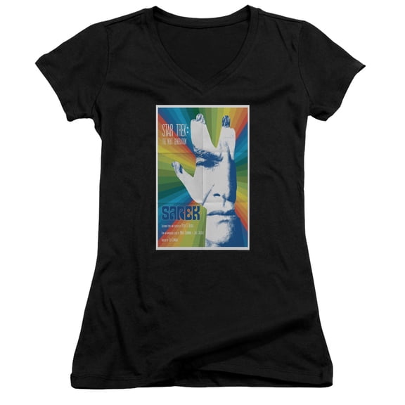 Star Trek Tng Season 3 Episode 23 Junior Women's V-Neck T-Shirt Black