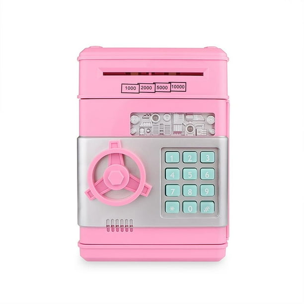 Inteprter Caja de ahorro de dinero para billetes de monedas grandes, banco automático, ranura para dinero, contraseña, almacenamiento de teclado Almacenamiento y organización del hogar No. 4 Inteprter HA024804-04
