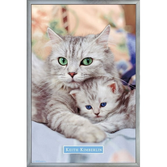 Keith Kimberlin - Momma and Kitten Wall Poster, 22.375" x 34", Framed