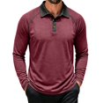 thumbnail image 2 of TOMVIGX Henley Shirts for Men Casual Button Down Long Sleeve Polo Shirt Fashion Outdoor Breathable Golf Shirts Lightweight Hiking Travel Moisture Wicking Crew Neck Tee Wine M, 2 of 7