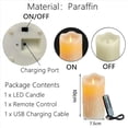 thumbnail image 4 of 4X Velas LED, Velas Parpadeantes Sin Llama, Velas Recargables, Velas de Real con Control Remoto, 10 cm, 4 of 5