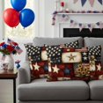 thumbnail image 2 of 2 Pack Outdoor Waterproof Throw Pillows,4th of July Retro USA Flag Decorative Rectangle Pillow Case Patio Pillows for Chair Couch Sofa 20x12in, 2 of 9
