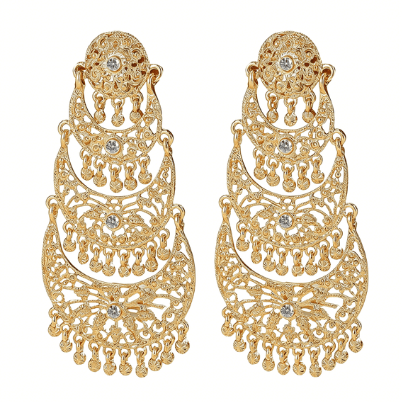 DESIGNICE Bohemian Gold Long Tassel Dangle Drop Earrings,Beaded Chandelier Earrings for Women Extra Long Earring Party Wedding Wear Holiday Jewelry Accessories Gifts