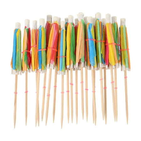 

1 Box of Creative Umbrella Designed Cocktail Picks Portable Fruits Picks for Party