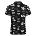 thumbnail image 5 of White Dog Paw Retro Style Men Zipper T-shirt Summer Casual Short Sleeve T-shirt Top, 5 of 7
