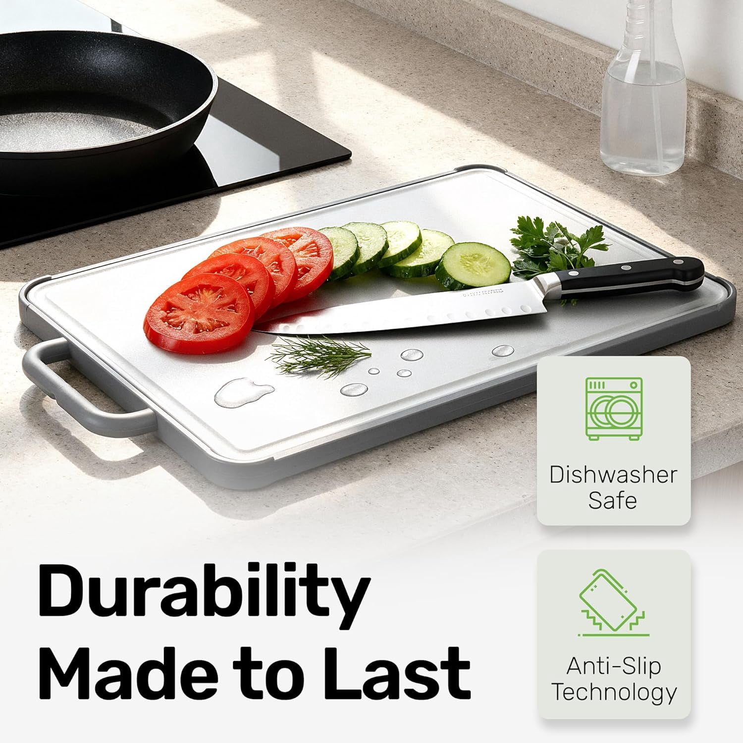 CHOPZILLA Titanium Cutting Board, Food Safe & Non Toxic Cutting Boards for Kitchen