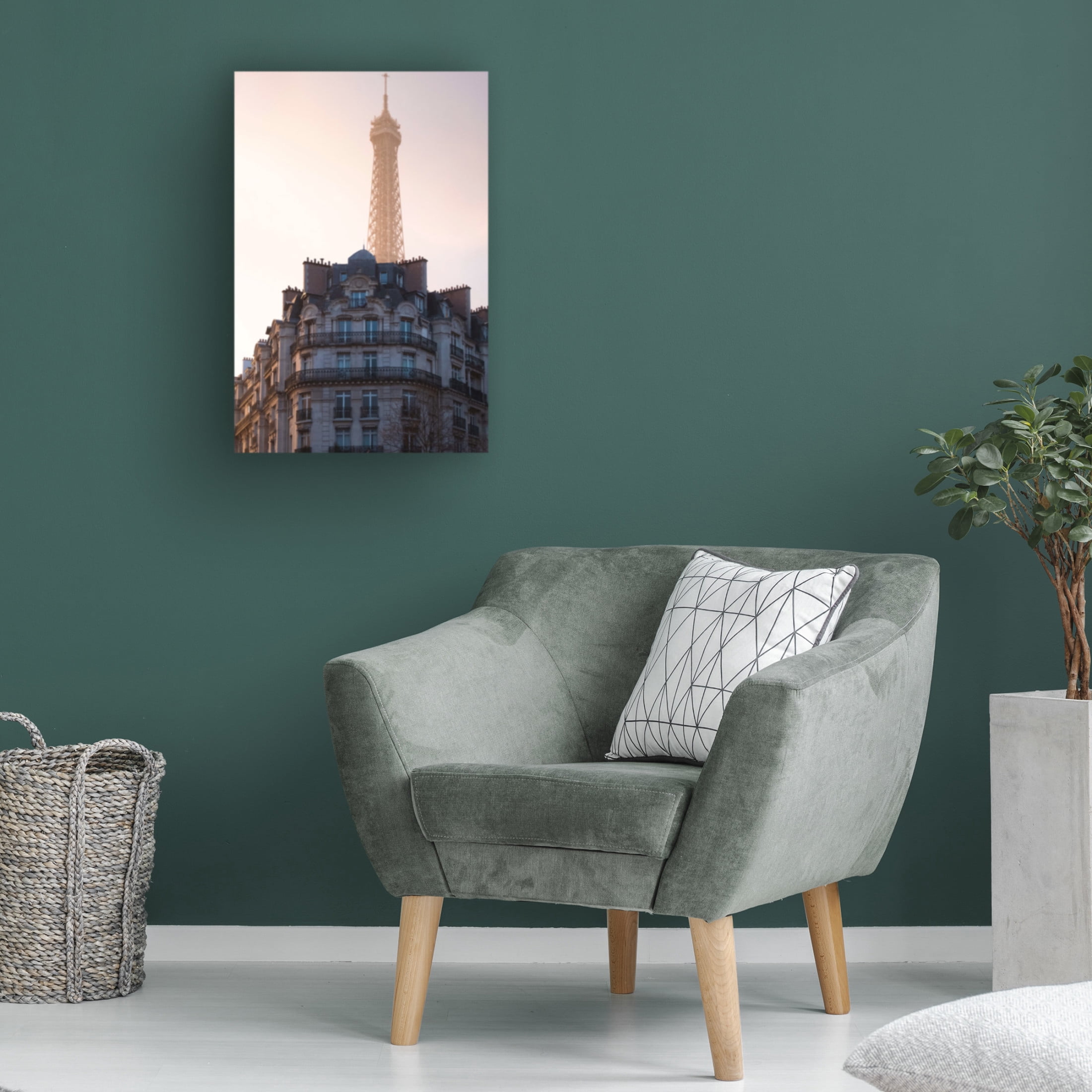 Trademark Fine Art Yochai Chodus The Peeking Eiffel Canvas Wall Art