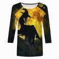 thumbnail image 5 of Towmus 3/4 Length Sleeve Womens Tops Fall V-Neck Blouses Spring 3/4 Sleeve Tunic T-Shirts Dressy Casual, 5 of 6