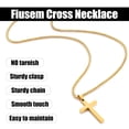 thumbnail image 5 of Cross Necklace for Men, Gold Plated Mens Cross Necklaces with 2.5mm Chain, 316L Stainless Steel Wheat Chain, 16-24 Inch, 5 of 6