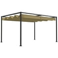 thumbnail image 1 of Outsunny 10' x 7' Patio Pergola with Retractable Canopy, Khaki, 1 of 10