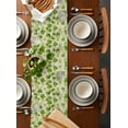 thumbnail image 5 of Spring Leaves Burlap Cotton Table Runner 13x48 Inches Long, Abstract Retro Color Pastoral Plants Farmhouse Table Runners, Outdoor Dining Tablecloths Decor for Baby Shower/Party/Wedding, 5 of 6
