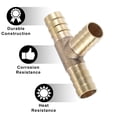 thumbnail image 4 of Unique Bargains 6Set 12mm T Shaped Hose Barb T Barbed Tube Pipe Fitting Brass Hose Fitting Connector with Clamps, 4 of 6