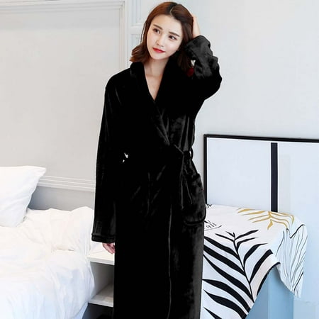 

Women s Men s Winter Facecloth Bathrobe Dressing Gown Sauna Robe Housecoat with Hood Soft Fluffy Long