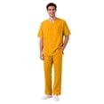 thumbnail image 5 of Domuza Scrubs Medical Uniform for Men Scrubs Set Medical Scrubs Top and Pants with Multiple Pockets Yellow M, 5 of 5