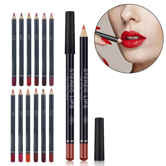 Long Lasting 12 Colors Mattee Waterproof Lip Liner Pencil Lipstick Pen Long Lasting Comestic Tool 12 Colors, Mattee Waterproof Lip Liner Pencil Lipstick Pen Long Lasting