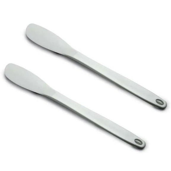 Norpro 11" Long Flexible Heat-Resistant Nylon Spatula Scraper, White, Set of 2