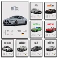 thumbnail image 2 of Póster minimalista en blanco y negro de un superdeportivo deportivo de lujo BMW-M4, cuadros de pared, pintura en lienzo, decoración para el hogar y la oficina, 2 of 5
