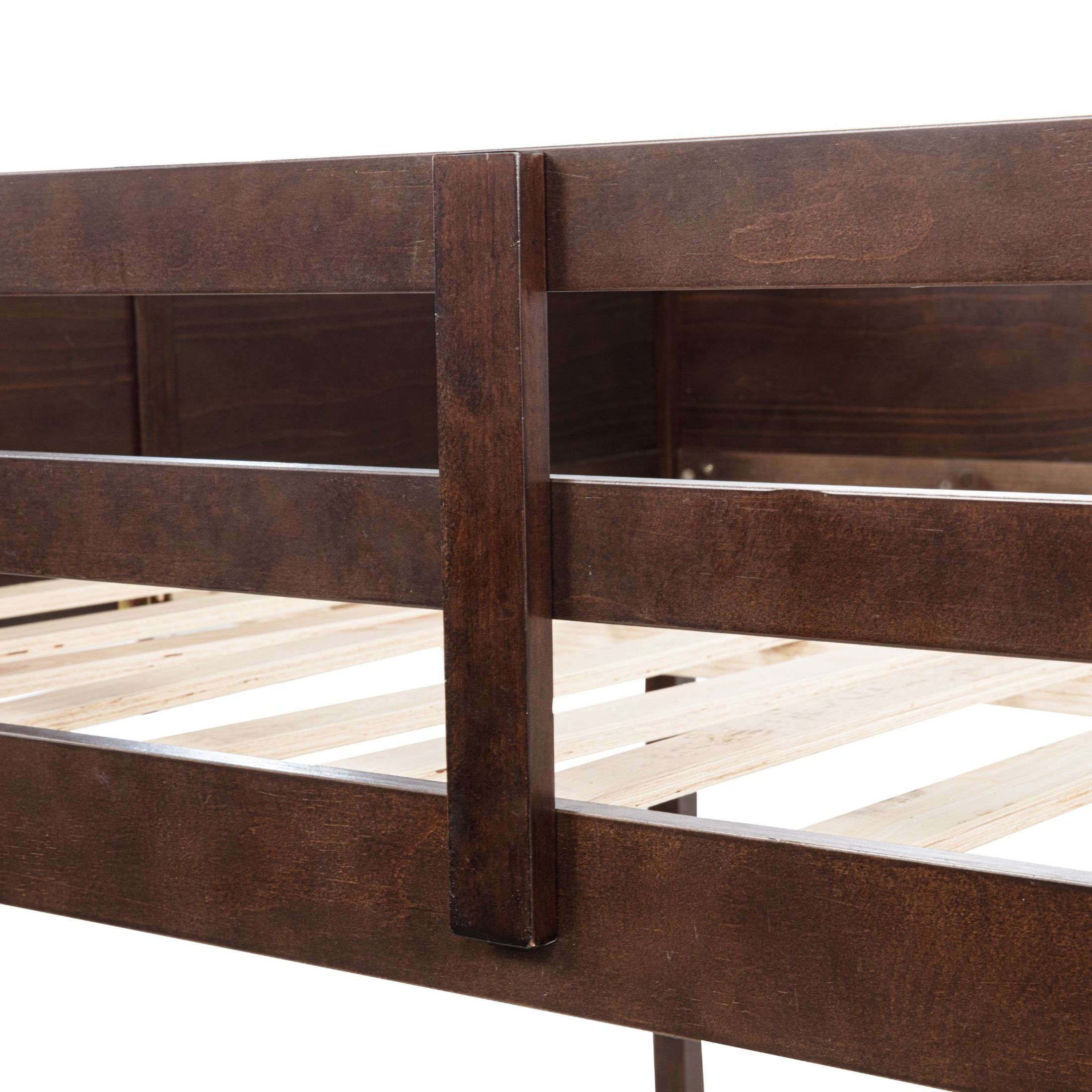 Noble House Queen Over Queen Bunk Bed, Solid Pine Wood Frame with Storage Cabinets and Charging Station, Brown