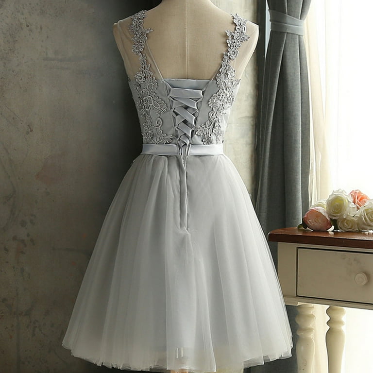 grey short prom dresses Cute gray lace short prom dress. cute gray homecoming dress shdress