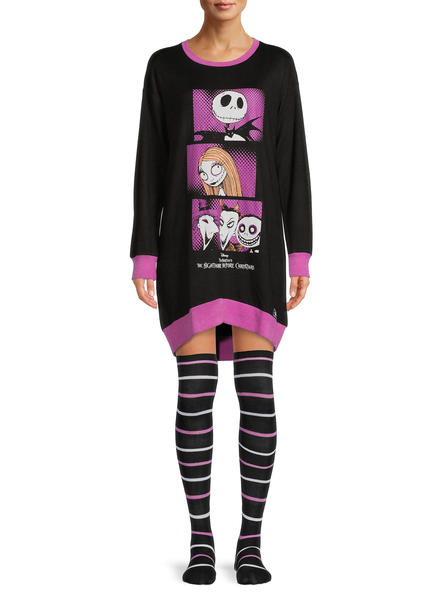 Disney's Women's and Women's Plus Nightmare Before Christmas Sleepshirt with Socks