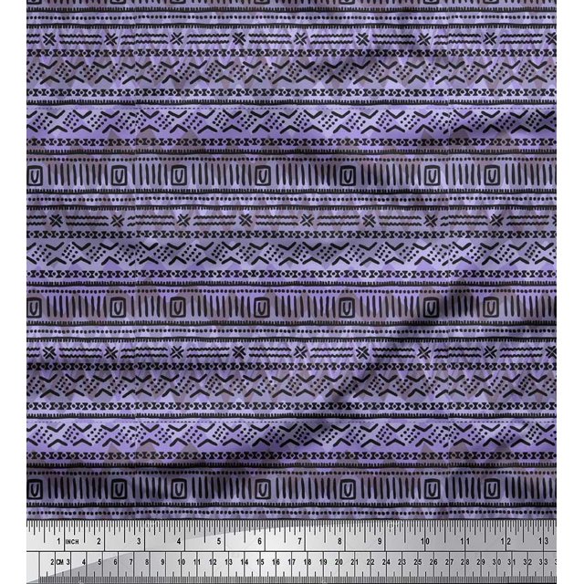 Soimoi Cotton Poplin Fabric Geometric African Printed Fabric 1 Yard 56 Inch Wide