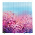 thumbnail image 3 of Ambesonne Japanese Shower Curtain, Cherry Spring Theme, 69"Wx75"L, Purple Pale Blue, 3 of 5